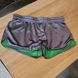 Women's Gray and Green Athletic Shorts